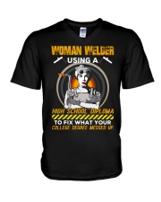 USING A HIGH SCHOOL DIPLOMA V-Neck T-Shirt thumbnail
