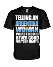 TELLING AN ARGENTINA WOMAN V-Neck T-Shirt thumbnail