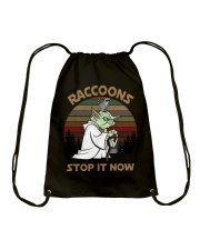 STOP IT NOW RACCOONS Drawstring Bag thumbnail