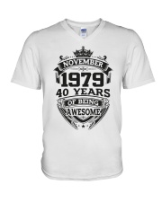 HAPPY BIRTHDAY NOVEMBER 1979 V-Neck T-Shirt thumbnail