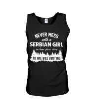 NEVER MESS WITH SERBIAN GIRL Unisex Tank thumbnail