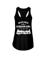 NEVER MESS WITH SERBIAN GIRL Ladies Flowy Tank thumbnail