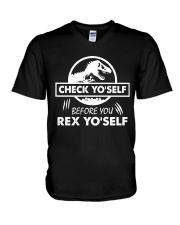 CHECK YO'SELF V-Neck T-Shirt thumbnail