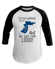 A KOREAN GIRL NOT YELLING Baseball Tee thumbnail