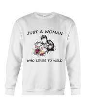 JUST A WOMAN WHO LOVES TO WELD Crewneck Sweatshirt thumbnail