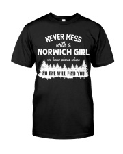 NEVER MESS WITH NORWICH GIRL Classic T-Shirt front