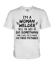 DO IT TWICE AND TAKE PICTURES V-Neck T-Shirt thumbnail