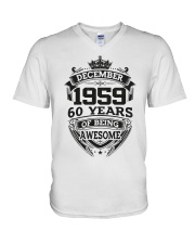 HAPPY BIRTHDAY DECEMBER 1959 V-Neck T-Shirt thumbnail