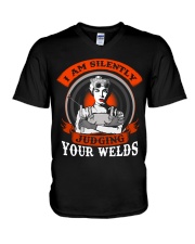 I AM SILENTLY JUDGING YOUR WELDS V-Neck T-Shirt thumbnail