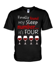 MY SLEEP NUMBER 4 CUPS V-Neck T-Shirt thumbnail
