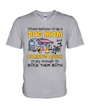 DOG MOM LOVES CAMPING V-Neck T-Shirt thumbnail