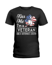 KISS ME VETERAN VETERAN'S SISTER Ladies T-Shirt thumbnail