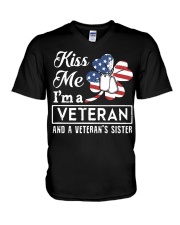 KISS ME VETERAN VETERAN'S SISTER V-Neck T-Shirt thumbnail