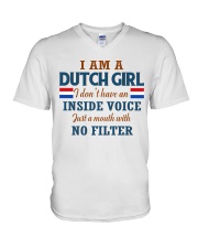 A DUTCH GIRL WITH NO INSIDE VOICE V-Neck T-Shirt thumbnail