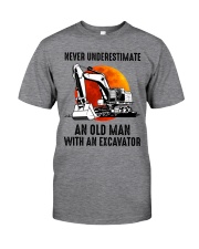 AN OLD MAN WITH AN EXCAVATOR Classic T-Shirt front