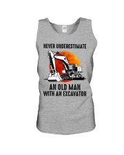 AN OLD MAN WITH AN EXCAVATOR Unisex Tank thumbnail