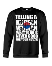 TELLING A KOREAN WOMAN Crewneck Sweatshirt thumbnail