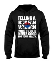 TELLING A KOREAN WOMAN Hooded Sweatshirt thumbnail
