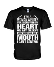 WELDER WITH A FIRE IN SOUL V-Neck T-Shirt thumbnail
