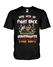 NEVER MESS WITH GRANDDAUGHTER V-Neck T-Shirt thumbnail