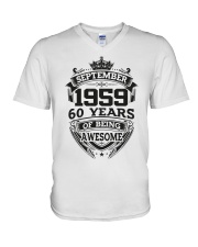 HAPPY BIRTHDAY SEPTEMBER 1959 V-Neck T-Shirt thumbnail