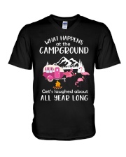 WHAT HAPPENS AT THE CAMPGROUND V-Neck T-Shirt thumbnail