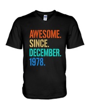 AWESOME SINCE DECEMBER 1978 V-Neck T-Shirt thumbnail