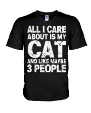 Funny Cat T Shirt V-Neck T-Shirt thumbnail
