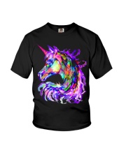 Colorful Rainbow Cute Unicorn Shirt Youth T-Shirt front