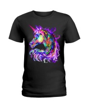 Colorful Rainbow Cute Unicorn Shirt Ladies T-Shirt thumbnail