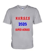 Nurses 2020 Super Heroes V-Neck T-Shirt tile