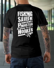 FISHING SAVED ME Classic T-Shirt lifestyle-mens-crewneck-back-3
