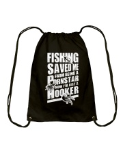 FISHING SAVED ME Drawstring Bag thumbnail