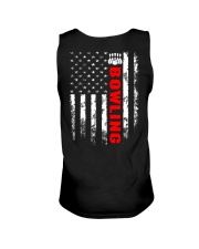 American Flag Bowling Backside Unisex Tank tile