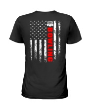American Flag Bowling Backside Ladies T-Shirt tile