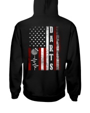 Darts Heartbeat USA Flag Hooded Sweatshirt back