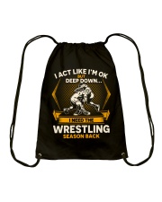 Wrestling Season Back Drawstring Bag tile