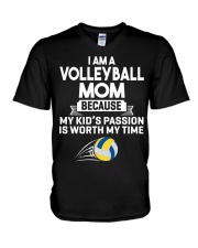 Volleyball Mom Because My Kid's V-Neck T-Shirt tile
