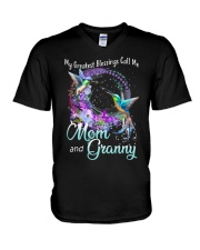 Grandma blessing granny V-Neck T-Shirt tile