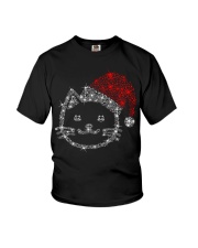 Cat Face Christmas Youth T-Shirt tile