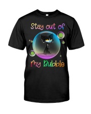 Stay out of my bubble funny cat t-shirt Classic T-Shirt front