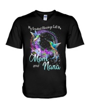 Grandma blessing nana V-Neck T-Shirt tile
