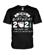 My 86th Birthday The Year I Got Vaccinated V-Neck T-Shirt tile