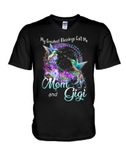 Grandma blessing gigi V-Neck T-Shirt tile