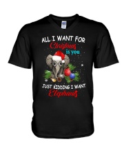 All I want for Christmas I want Elephants shirt V-Neck T-Shirt thumbnail