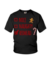 Nice Naughty Redhead Christmas sweater Youth T-Shirt thumbnail