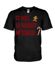 Nice Naughty Redhead Christmas sweater V-Neck T-Shirt thumbnail
