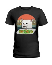 Cat eat salad shirt Ladies T-Shirt thumbnail