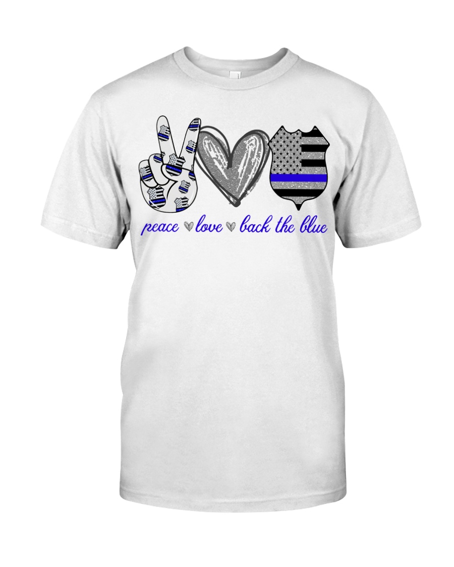 peace love back the blue shirt