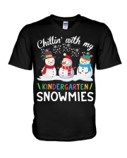 Chillin' with my Kindergarten snowmies shirt V-Neck T-Shirt thumbnail